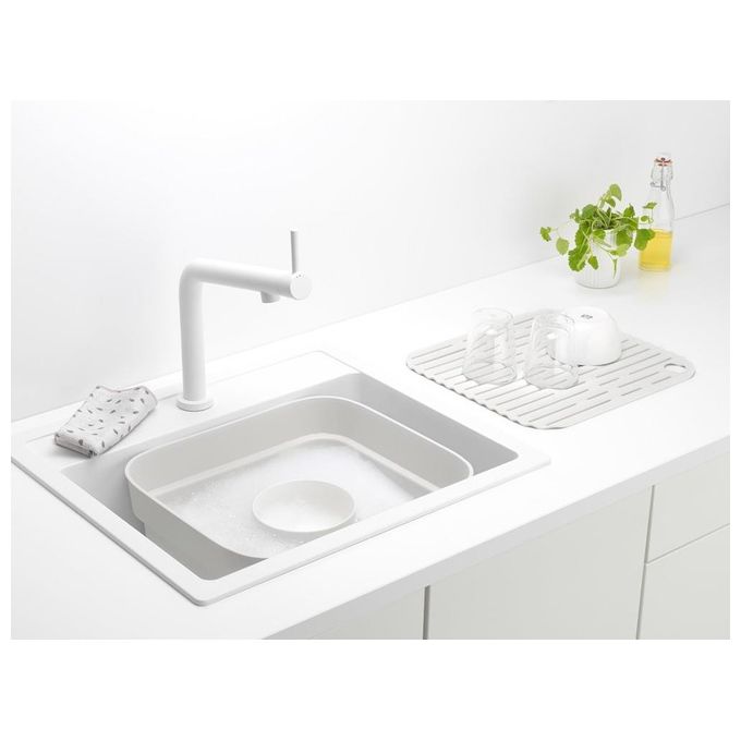 Brabantia 302688 SinkSide Ciotola con Vassoio Drenante Capacita' 15.9 L Materiale Plastica Senza BPA colore Light Grey