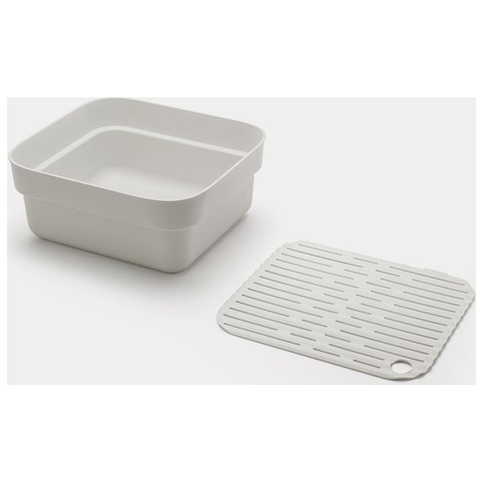 Brabantia 302688 SinkSide Ciotola con Vassoio Drenante Capacita' 15.9 L Materiale Plastica Senza BPA colore Light Grey
