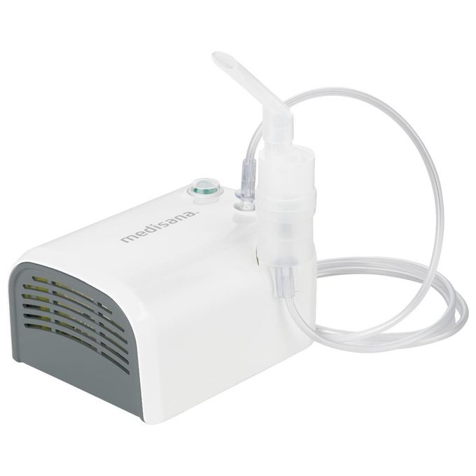 Medisana IN 510 Inalatore a Nebulizzazione ad Aria Compressa con Maschera Adulto e Bambino Boccaglio e Filtri Ricambio colore Bianco
