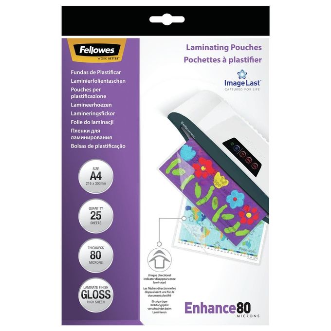 Fellowes ImageLast, Buste Plastificazione A4, 80 Micron, 25 Pezzi