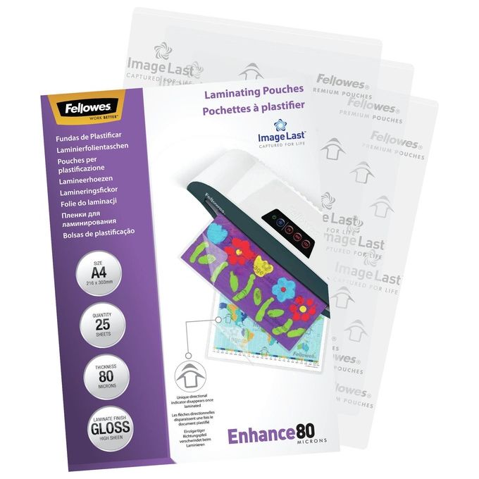 Fellowes ImageLast, Buste Plastificazione A4, 80 Micron, 25 Pezzi