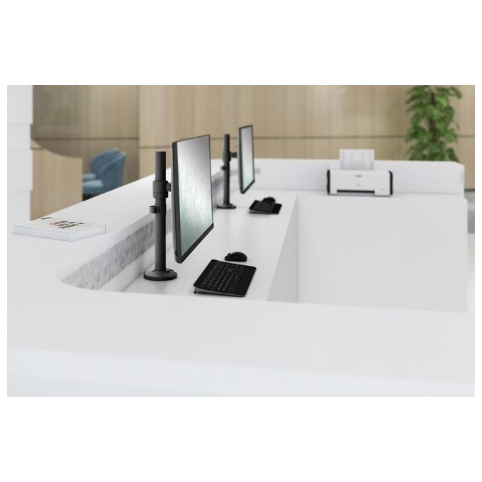 Digitus DA-90397 Supporto a Colonna per Monitor Singolo 15-32'' 8 Kg VESA 75x75 100x100 Quick Release Gestione Cavi colore Nero