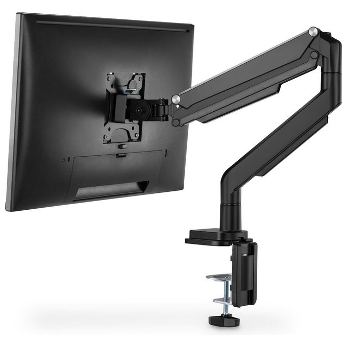 Digitus DA-90394 Porta monitor universale singolo con molla a gas e montaggio a incastro per schermi fino a 32'' VESA 75x75 100x100 regolabile in altezza e rotazione colore Nero
