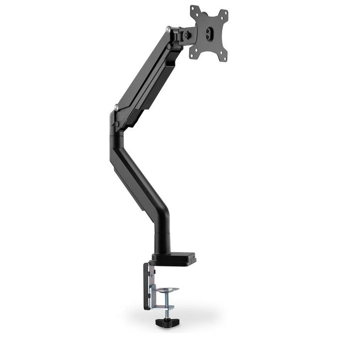 Digitus DA-90394 Porta monitor universale singolo con molla a gas e montaggio a incastro per schermi fino a 32'' VESA 75x75 100x100 regolabile in altezza e rotazione colore Nero