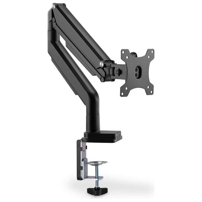 Digitus DA-90394 Porta monitor universale singolo con molla a gas e montaggio a incastro per schermi fino a 32'' VESA 75x75 100x100 regolabile in altezza e rotazione colore Nero