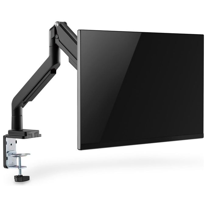 Digitus DA-90394 Porta monitor universale singolo con molla a gas e montaggio a incastro per schermi fino a 32'' VESA 75x75 100x100 regolabile in altezza e rotazione colore Nero
