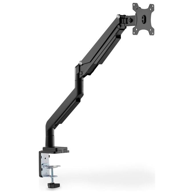 Digitus DA-90394 Porta monitor universale singolo con molla a gas e montaggio a incastro per schermi fino a 32'' VESA 75x75 100x100 regolabile in altezza e rotazione colore Nero