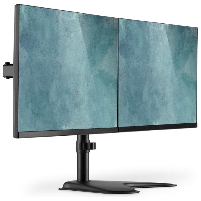 Digitus DA-90401 Supporto per doppio monitor 2x 32'' 2x 8 Kg Regolabile Altezza Rotazione 360° con Quick Release colore Nero