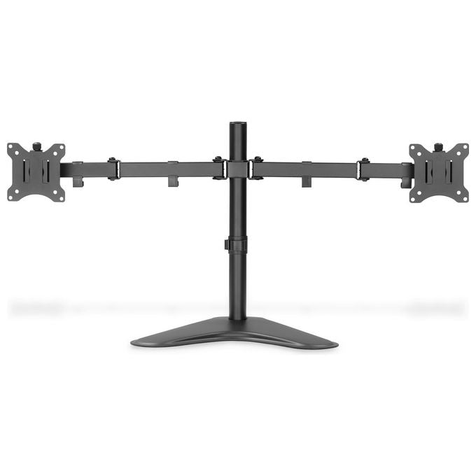 Digitus DA-90401 Supporto per doppio monitor 2x 32'' 2x 8 Kg Regolabile Altezza Rotazione 360° con Quick Release colore Nero
