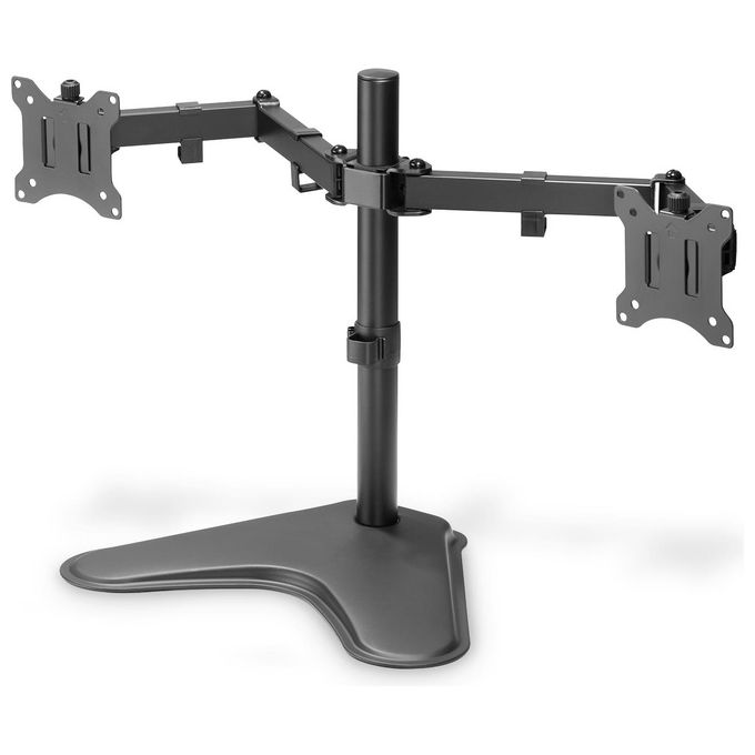 Digitus DA-90401 Supporto per doppio monitor 2x 32'' 2x 8 Kg Regolabile Altezza Rotazione 360° con Quick Release colore Nero