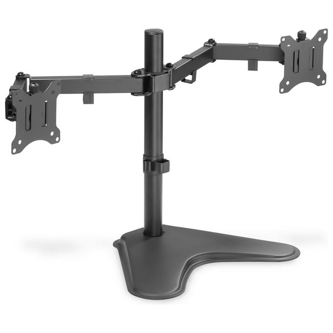 Digitus DA-90401 Supporto per doppio monitor 2x 32'' 2x 8 Kg Regolabile Altezza Rotazione 360° con Quick Release colore Nero