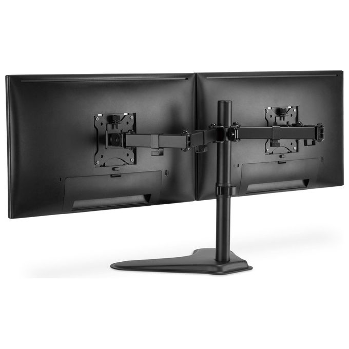 Digitus DA-90401 Supporto per doppio monitor 2x 32'' 2x 8 Kg Regolabile Altezza Rotazione 360° con Quick Release colore Nero