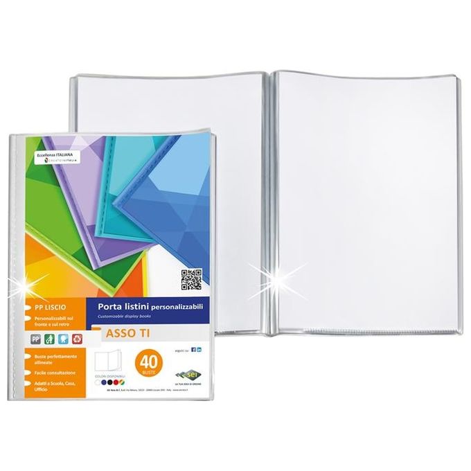 SEI Rota 57263000 Asso TI Portalistino A5 30 Buste Polipropilene colore Trasparente