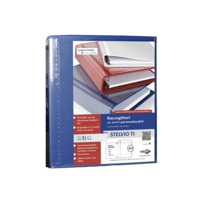 Sei Rota Raccoglitore Stelvio Ti 100 A4 4Q 22x30cm Blu Personalizzabile