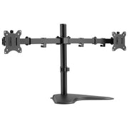 Equip 650123 Supporto da Tavolo per Doppio Monitor 17'' a 32'' Inclinazione Regolabile Rotazione 360° Altezza Regolabile con Molla a Gas colore Nero