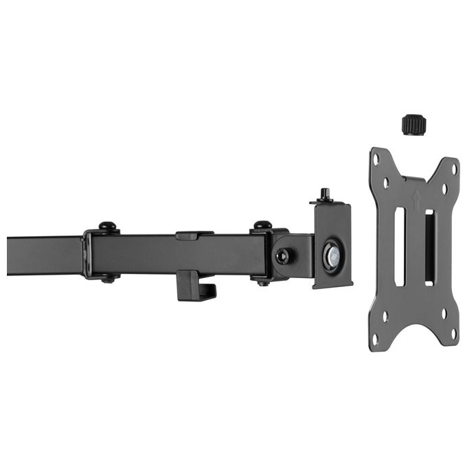 Equip 650123 Supporto da Tavolo per Doppio Monitor 17'' a 32'' Inclinazione Regolabile Rotazione 360° Altezza Regolabile con Molla a Gas colore Nero