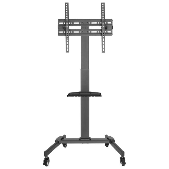 Equip 650607 Carrello TV Universale 32''-55'' Regolazione Altezza 154 cm Inclinazione ±10° con Ruote Bloccabili Gestione Cavi colore Nero
