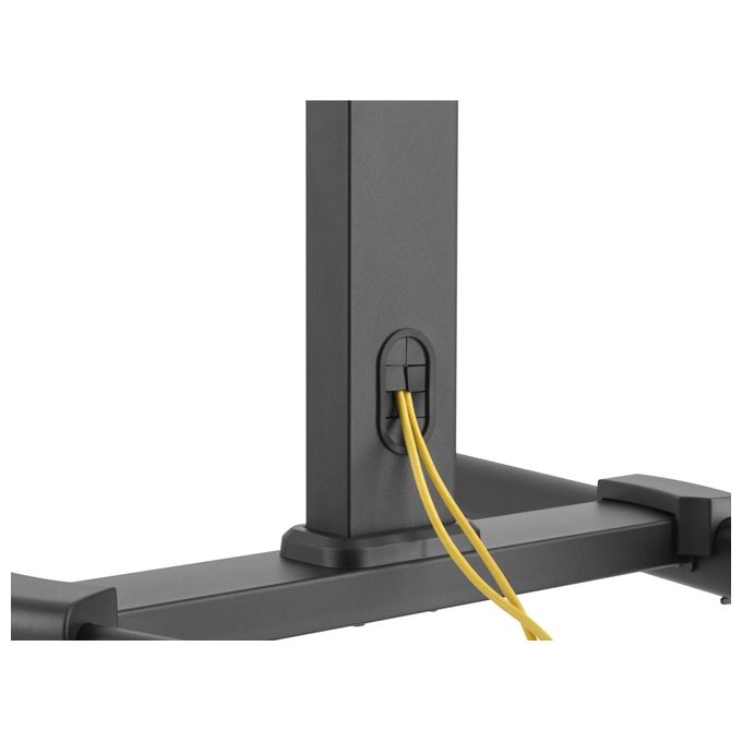 Equip 650607 Carrello TV Universale 32''-55'' Regolazione Altezza 154 cm Inclinazione ±10° con Ruote Bloccabili Gestione Cavi colore Nero