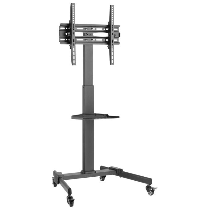 Equip 650607 Carrello TV Universale 32''-55'' Regolazione Altezza 154 cm Inclinazione ±10° con Ruote Bloccabili Gestione Cavi colore Nero