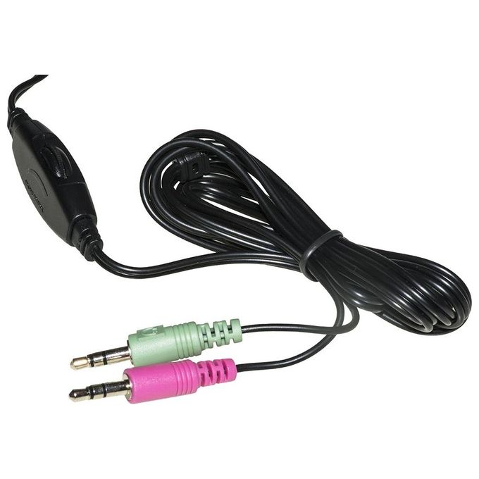 Link cuffia con microfono orientabile, connettore 2 x 3,5 mm e controllo volume