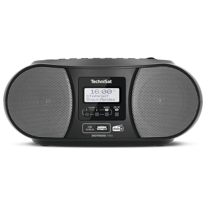 TechniSat 0000-3952 Digitradio 1990 Radio Portatile con Sintonizzatore DAB+ FM e Bluetooth LCD 3 W colore Nero Grigio