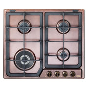 De'Longhi ROF 46 PRO Country Piano cottura Gas da incasso 60 cm 4 fuochi tripla corona griglie ghisa colore Rame