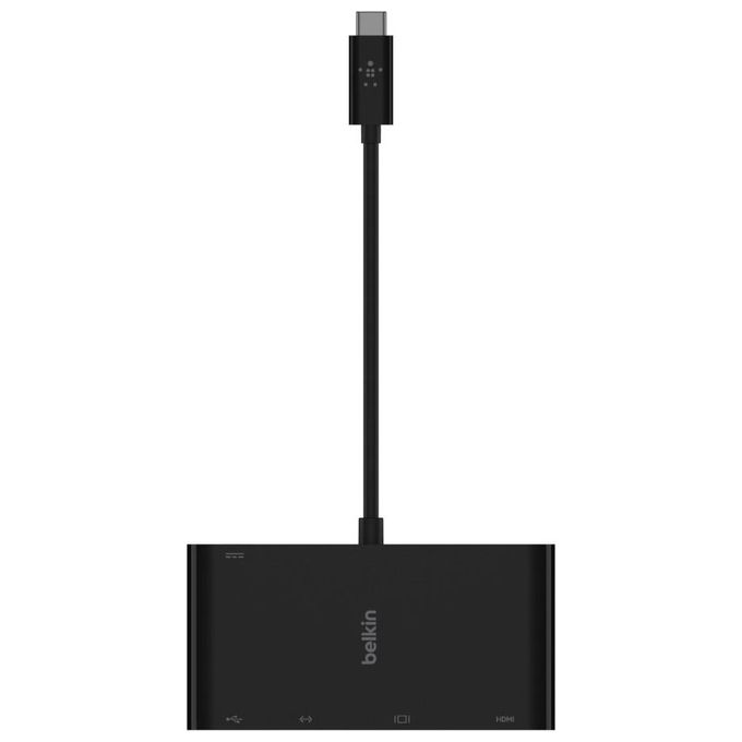 Belkin AVC004BTBK Adattatore Multimediale USB-C HDMI VGA Ethernet USB-A 3.0 4K 100W PD colore Nero
