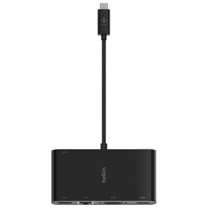Belkin AVC004BTBK Adattatore Multimediale USB-C HDMI VGA Ethernet USB-A 3.0 4K 100W PD colore Nero