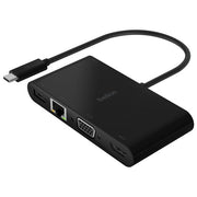 Belkin AVC004BTBK Adattatore Multimediale USB-C HDMI VGA Ethernet USB-A 3.0 4K 100W PD colore Nero