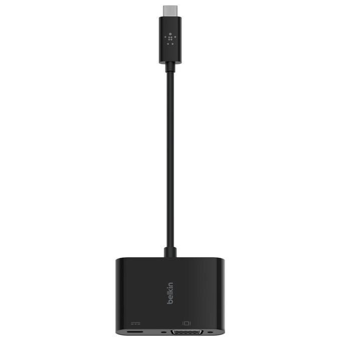 Belkin AVC001BTBK Adattatore USB-C a VGA con Ricarica Power Delivery 60 W Risoluzione 1920x1200 60 Hz colore Nero