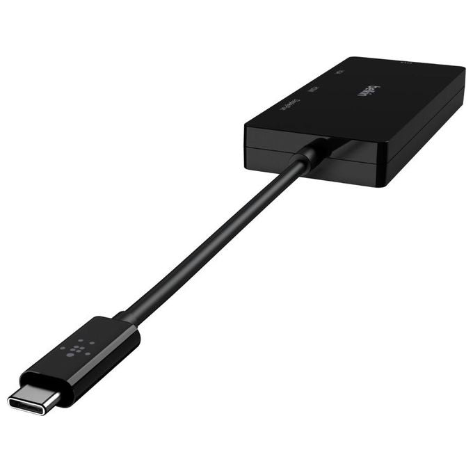 Belkin AVC003BTBK Adattatore Video USB-C 4 Porte HDMI VGA DVI-I DisplayPort Risoluzione 4K 3840x2160 Pixel colore Nero