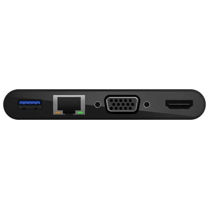 Belkin AVC004BTBK Adattatore Multimediale USB-C HDMI VGA Ethernet USB-A 3.0 4K 100W PD colore Nero