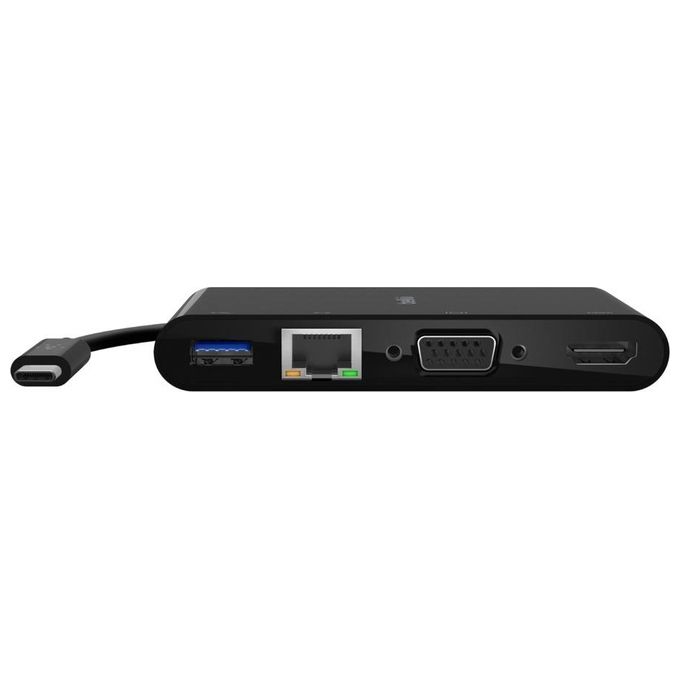 Belkin AVC004BTBK Adattatore Multimediale USB-C HDMI VGA Ethernet USB-A 3.0 4K 100W PD colore Nero