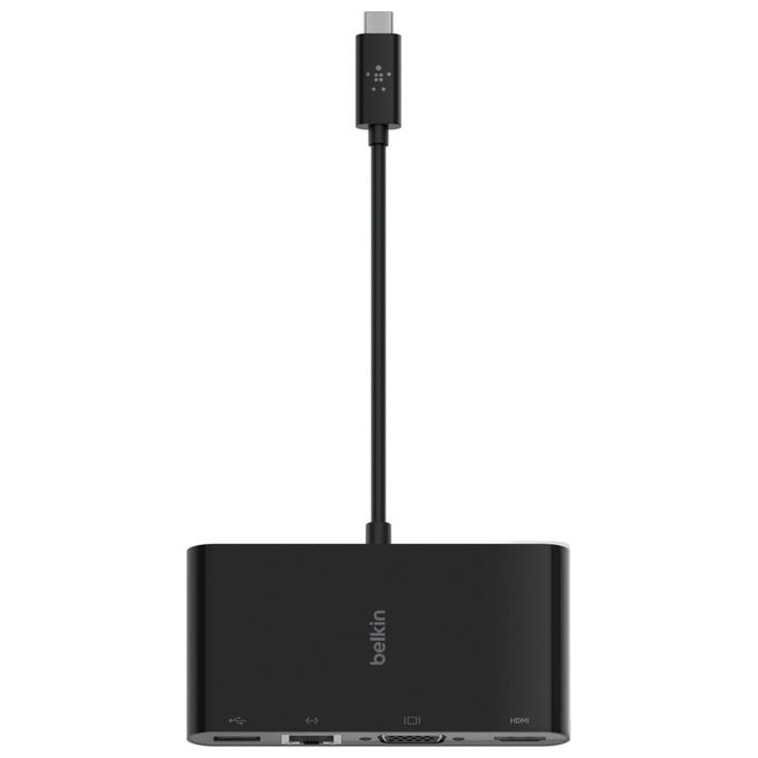Belkin AVC005BTBK Adattatore USB-C HDMI VGA USB-A GBE 4K Plug-and-Play colore Nero