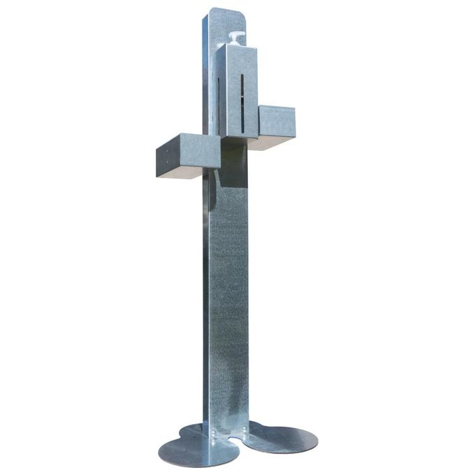 ITB Colonna Regolabile con Dispenser per Gel Igienizzante in Acciaio