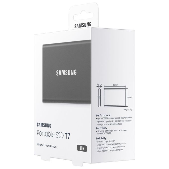 Samsung MU-PC1T0T Ssd Esterno Portatile 1000Gb Grigio