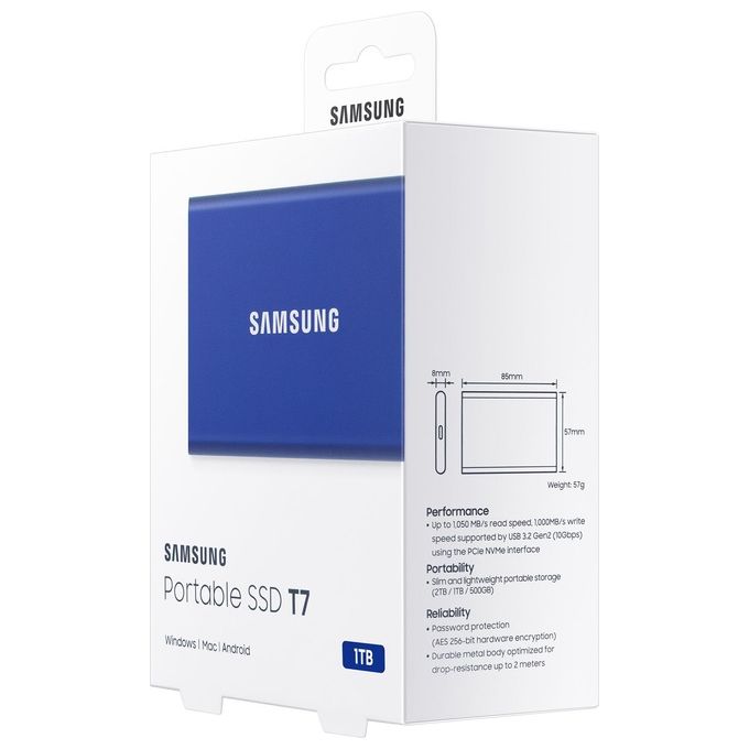 Samsung MU-PC1T0H Ssd Esterno Portatile 1000Gb Blu