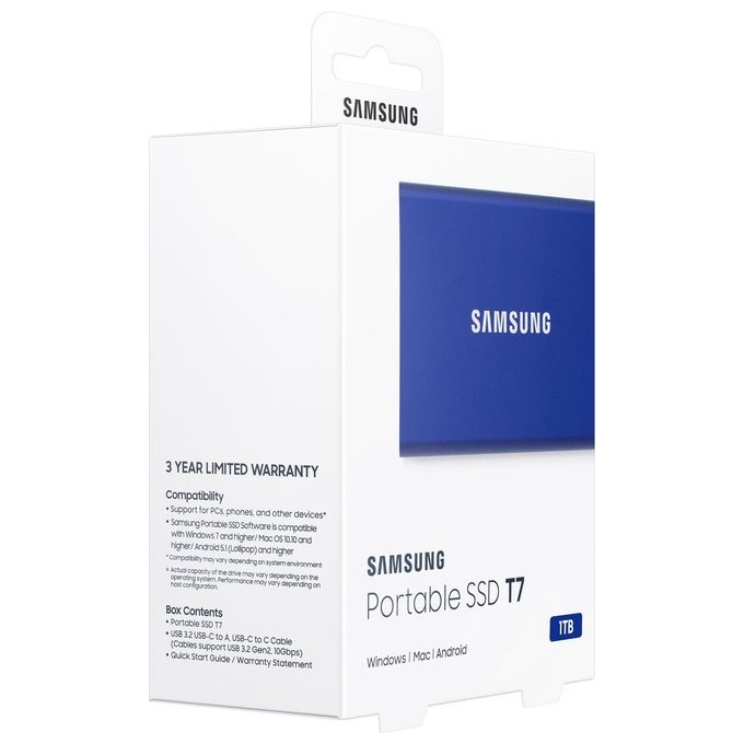 Samsung MU-PC1T0H Ssd Esterno Portatile 1000Gb Blu