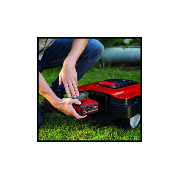 Einhell 3413940 FREELEXO Robot Tagliaerba a Batteria 18V 18 cm larghezza taglio pendenza 35% App Bluetooth multizona colore Rosso