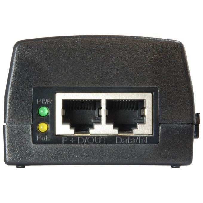 LevelOne POI-3014 Iniettore PoE Gigabit Singola Porta 30W 52V DC Plug and Play Protezione Sovratensione colore Nero