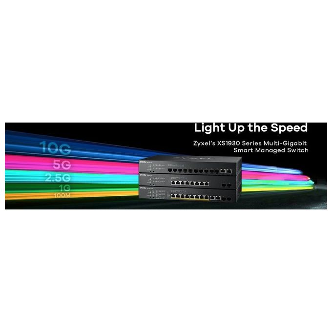 ZYXEL XS1930-12HP-ZZ0101F Switch Gestito L3 8 Porte PoE++ 10G Multi-Gigabit 2 SFP+ 375 W colore Nero