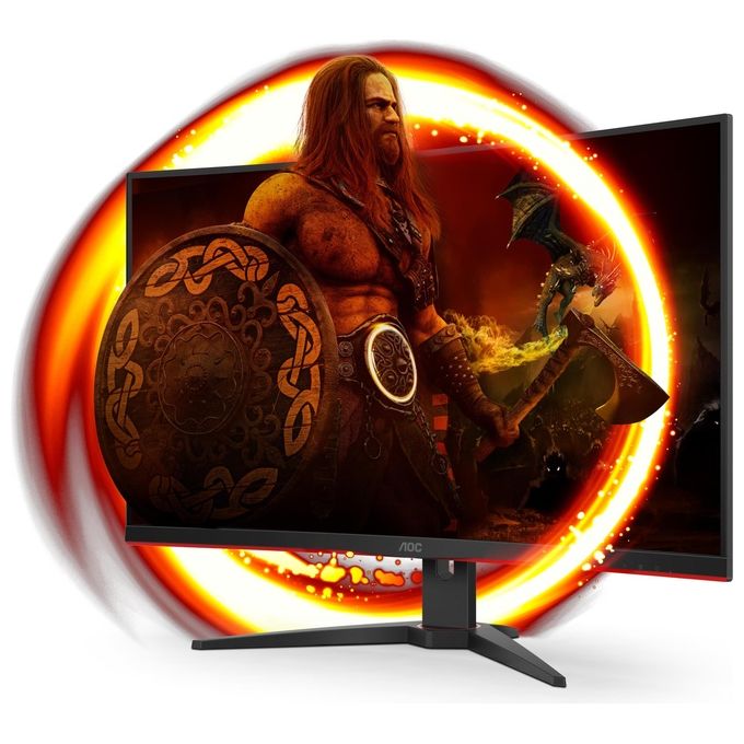 AOC C32G2ZE-BK Monitor Gaming Curvo 31.5'' VA Full HD 1920x1080 240 Hz 0.5 ms AMD FreeSync Premium colore Nero Rosso