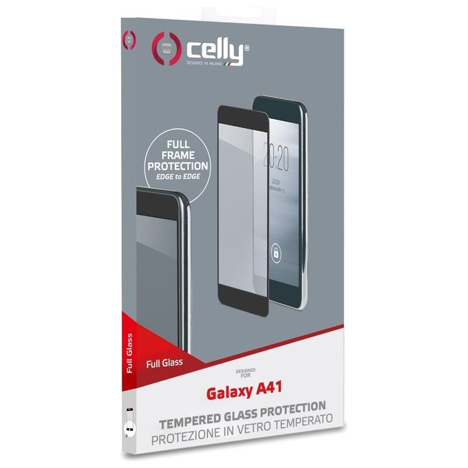 Celly Full Glass per Samsung Galaxy A41 Nero