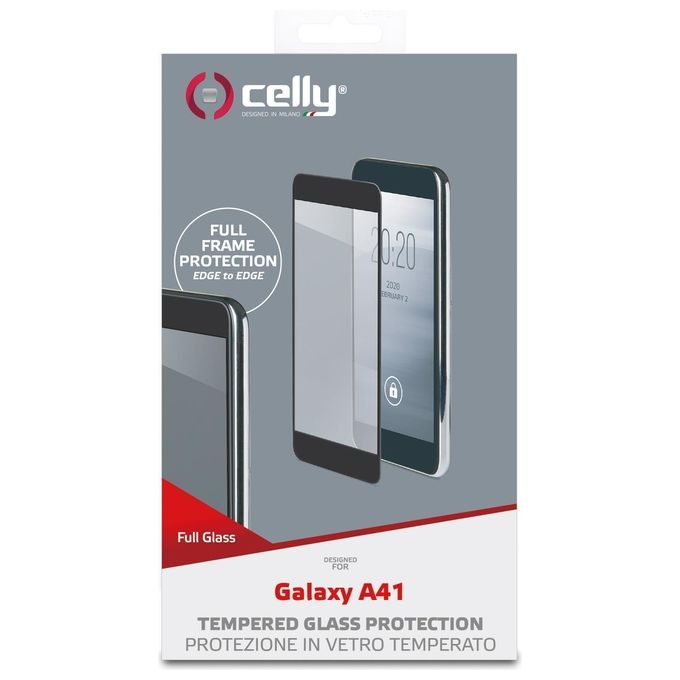 Celly Full Glass per Samsung Galaxy A41 Nero