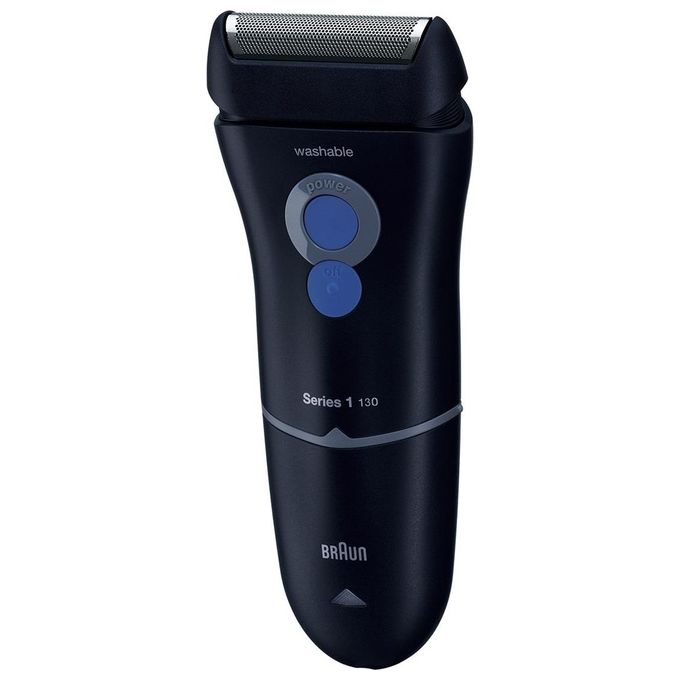 Braun Series 1 130 - Rasoio elettrico a lamina, utilizzo a secco, 1 testina con sistema SmartFoil, autonomia a rete, Trimmer di precisione integrato, pulizia facile, Colore Nero
