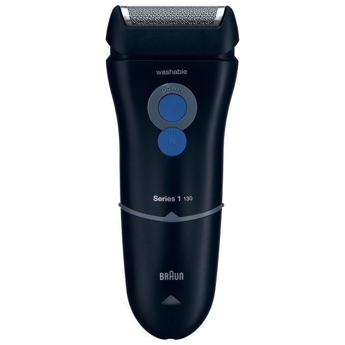 Braun Series 1 130 - Rasoio elettrico a lamina, utilizzo a secco, 1 testina con sistema SmartFoil, autonomia a rete, Trimmer di precisione integrato, pulizia facile, Colore Nero