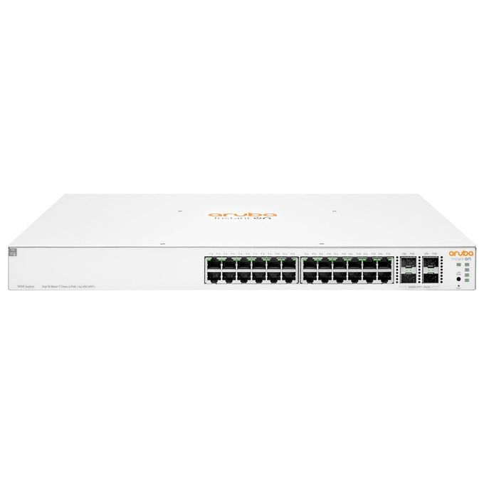 HPE JL684B Aruba Instant On 1930 Switch Gestito L2+ 24 Porte Gigabit PoE Classe 4 4 Slot SFP-SFP+ 370W colore Bianco