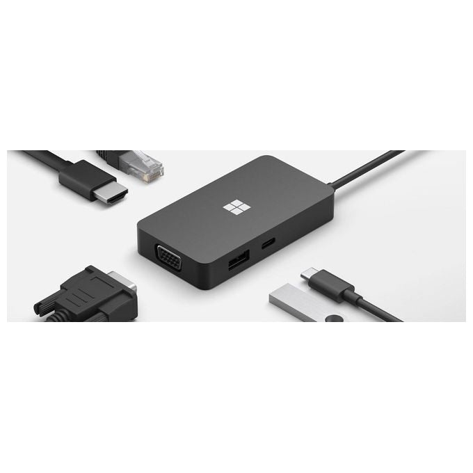 Microsoft 1E4-00003 Surface USB-C Travel Hub 5 porte HDMI VGA RJ-45 USB-A USB-C colore Nero