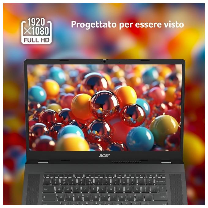 Acer NX.KNUET.002 Chromebook Plus 515 CB515-2H-34ZU Notebook 15.6'' Intel Core i3-1215U 8GB DDR5 256GB SSD ChromeOS colore Grigio