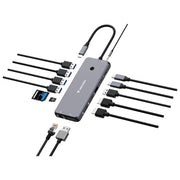 Verbatim CMH-14 Hub USB-C Multiporta Pro 14 Porte 2x HDMI 4K VGA Gigabit Ethernet SD PD 85W colore Argento